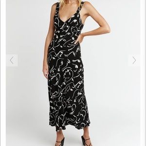 DISSH Midi Dress | AU Size 8 Monet Black Printed Slip Dress